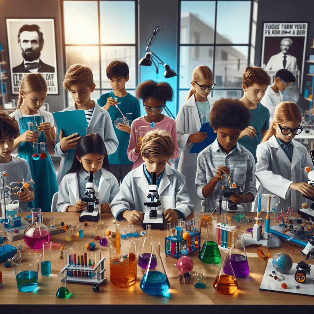 Children engaging in a science experiment